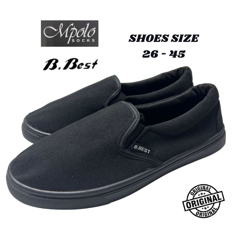 [BACK TO SCHOOL] 26~45 Kasut Hitam Sekolah Sarung Kasut Black School Shoes Canvas Shoes B.Best