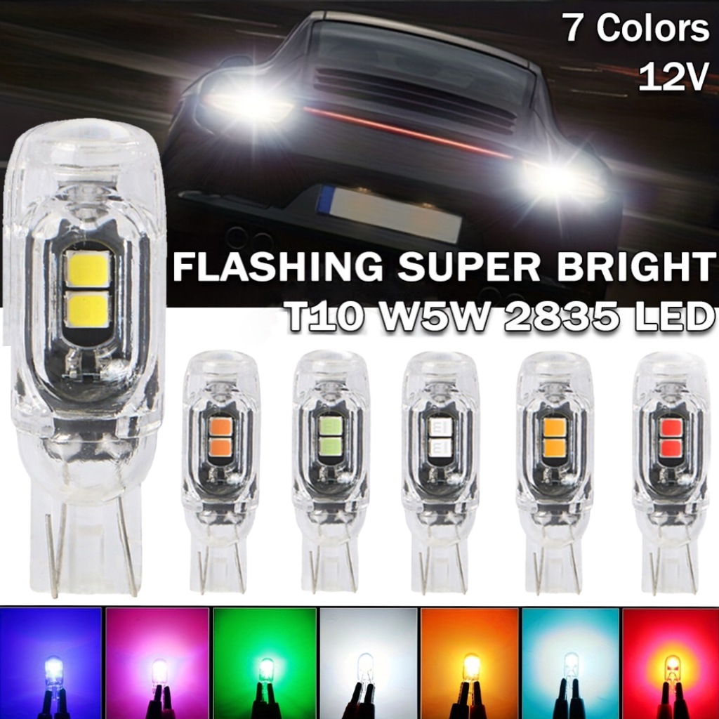 Motorcycle / Car T10 W5W Led Flash Strobe Bulb Flashing Interior License Plate Signal Lamp 12V Car Tail Light Ex5 lc135