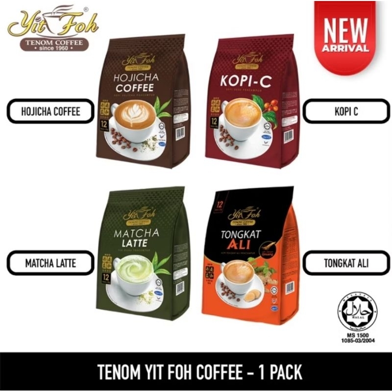TENOM KOPi SABAH YIT FOH'S Coffee Kopi C, HoJicha, Matcha Latte Tongkat Ali