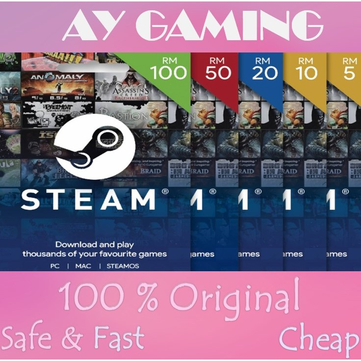 [MYR??] Steam Wallet MY steam wallet my Steam Code Steam Wallet Malaysia RM50, 100, 200 small pack