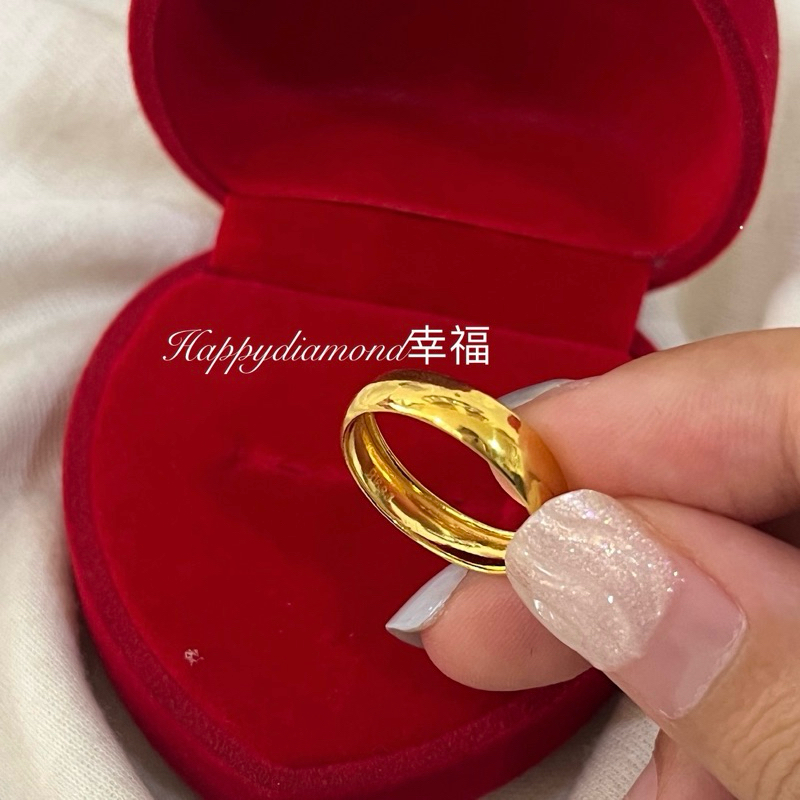 916 gold ring tyre shape couple ring/ 916黄金戒指 简约 轮胎/ 916 emas cincin belah rotan tayar fesyen