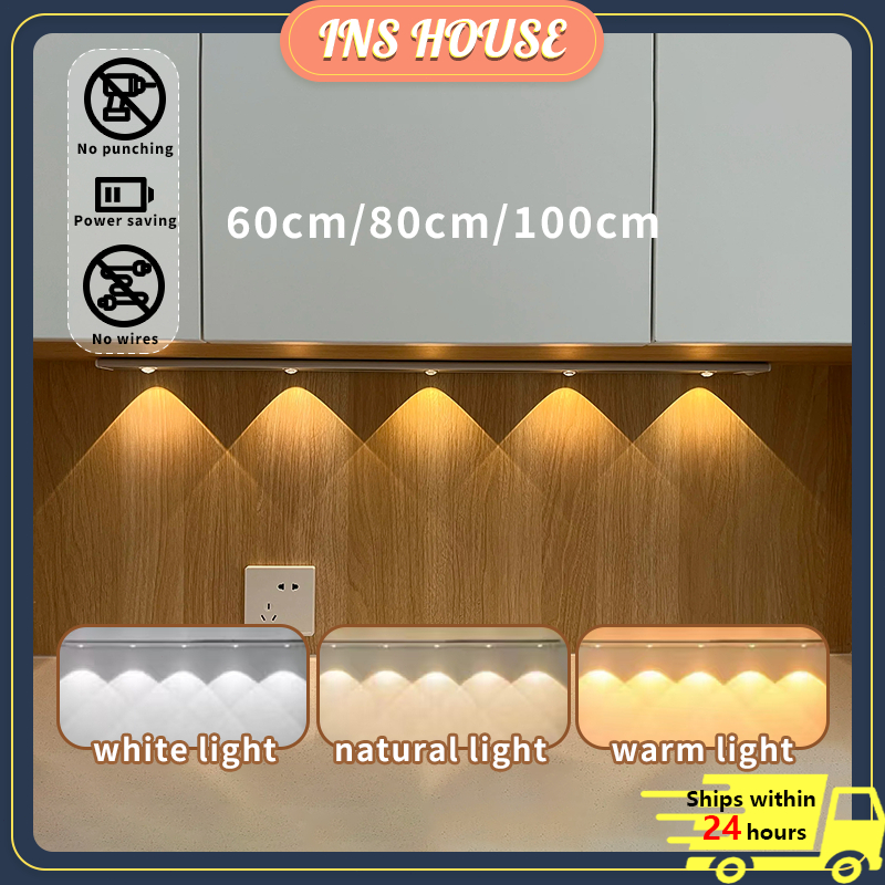 Lampu Kabinet Sensor Gerakan - Lampu Dapur 3 Warna Boleh Dicas USB