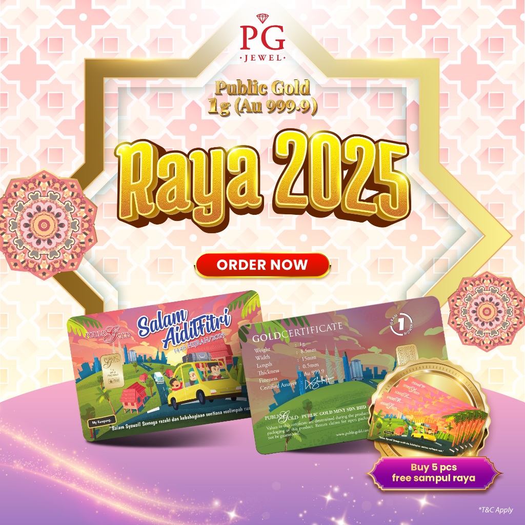 Public Gold Bullion Bar 1g (Au 999.9) - Raya 2025