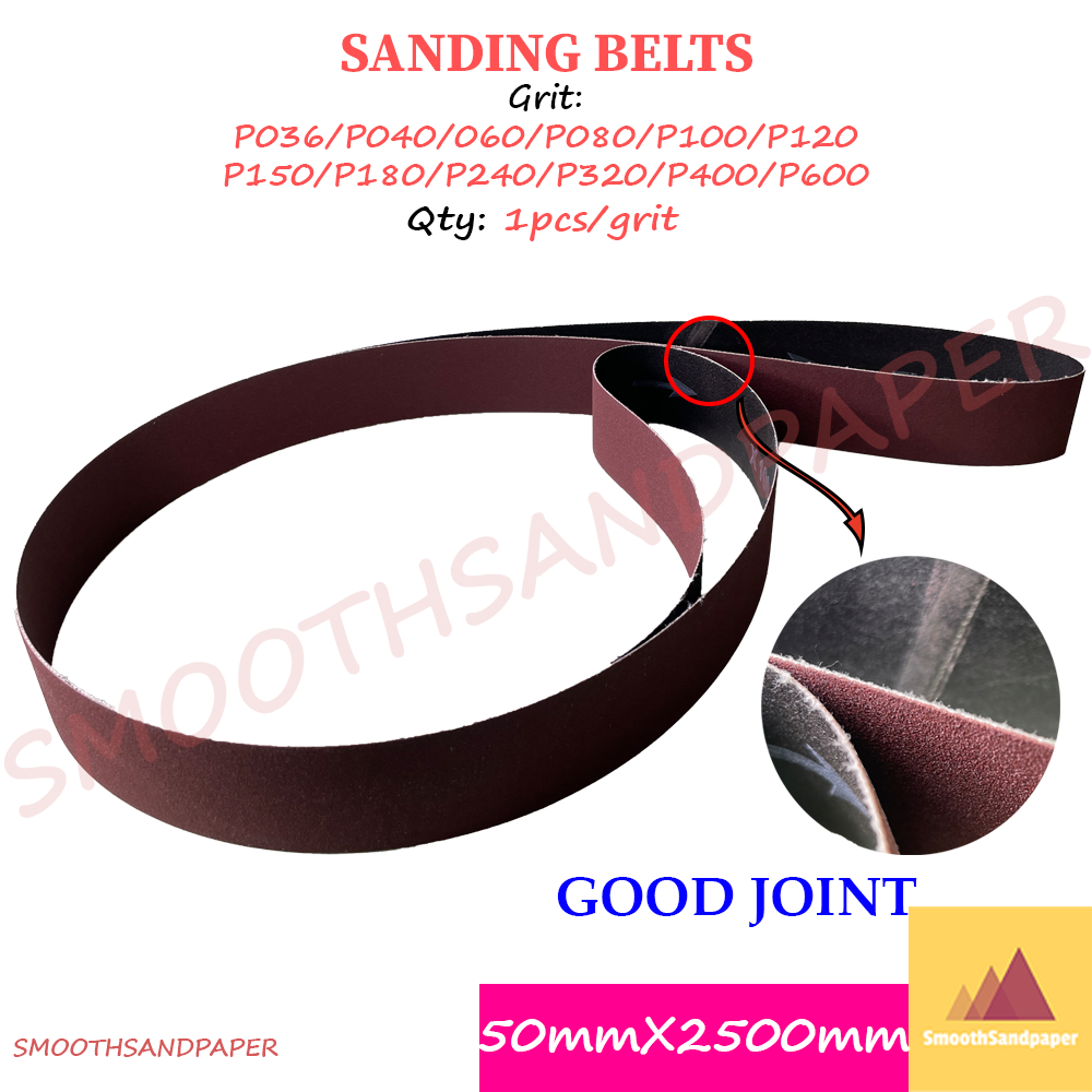 Sanding Belts 50mm X 2500mm (2" x 98-1/2") Aluminium Oxide Kertas Pasir 砂带机50*2500mm硬布砂金属不锈钢打磨 image 3