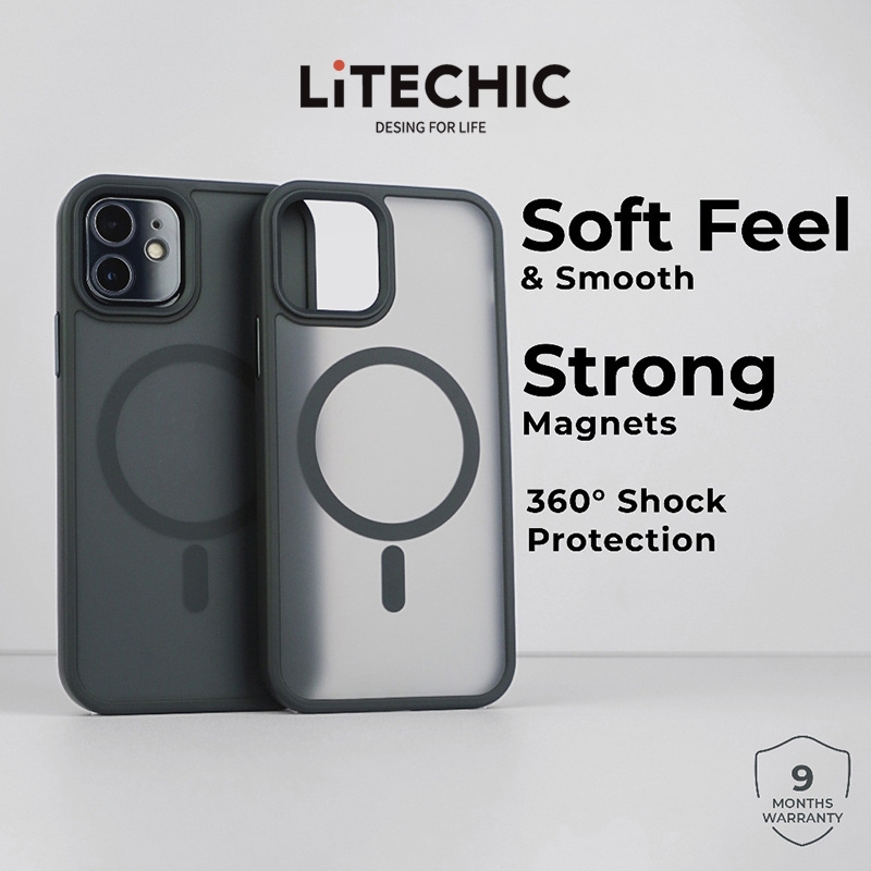 Matte Case - Magnetic Shockproof Full Drop Protection, Frosted & Smooth Soft Grip Cover For iphone 16 ProMax 15 13 12 11