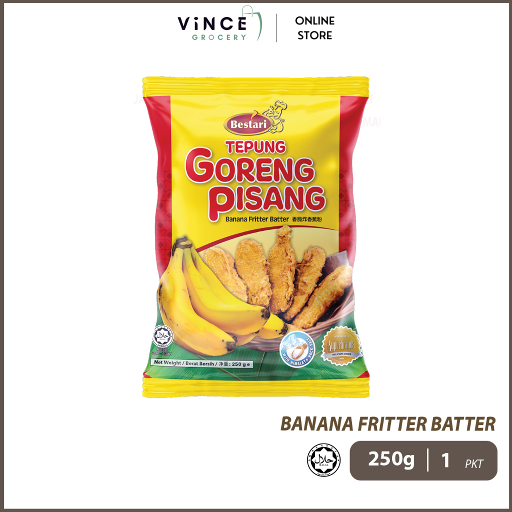 BESTARI Banana Fritter Batter · Tepung Goreng Pisang · 香脆炸香蕉粉 | 250G