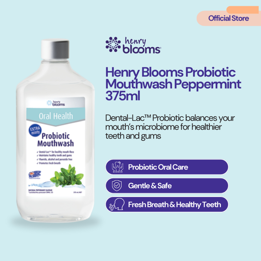 Henry Blooms Probiotic Mouthwash Peppermint (375ml)