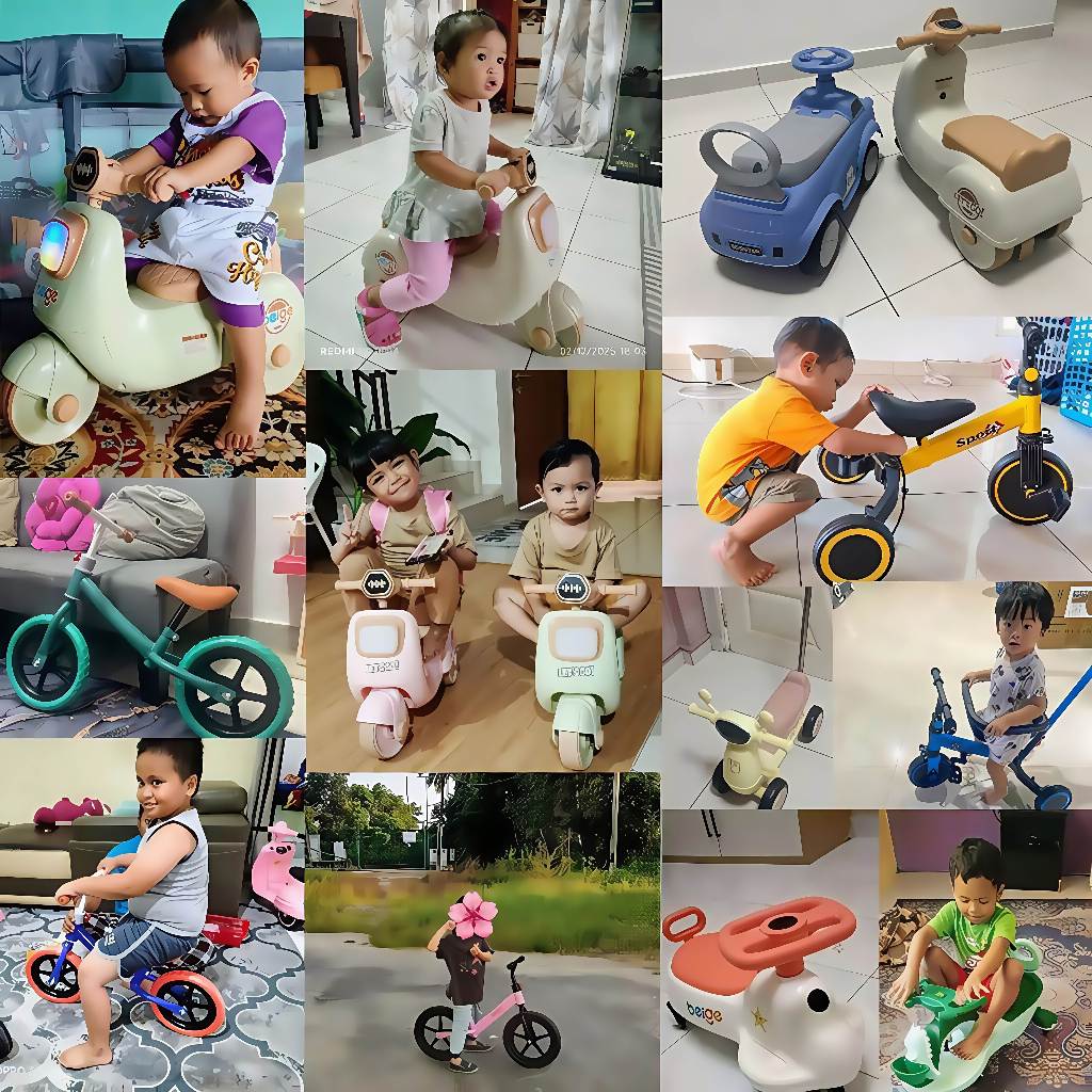 Balance Bike Age 1-6 baby Multifunction Tricycle 3 wheels balance music light Scooters 摩托平衡車