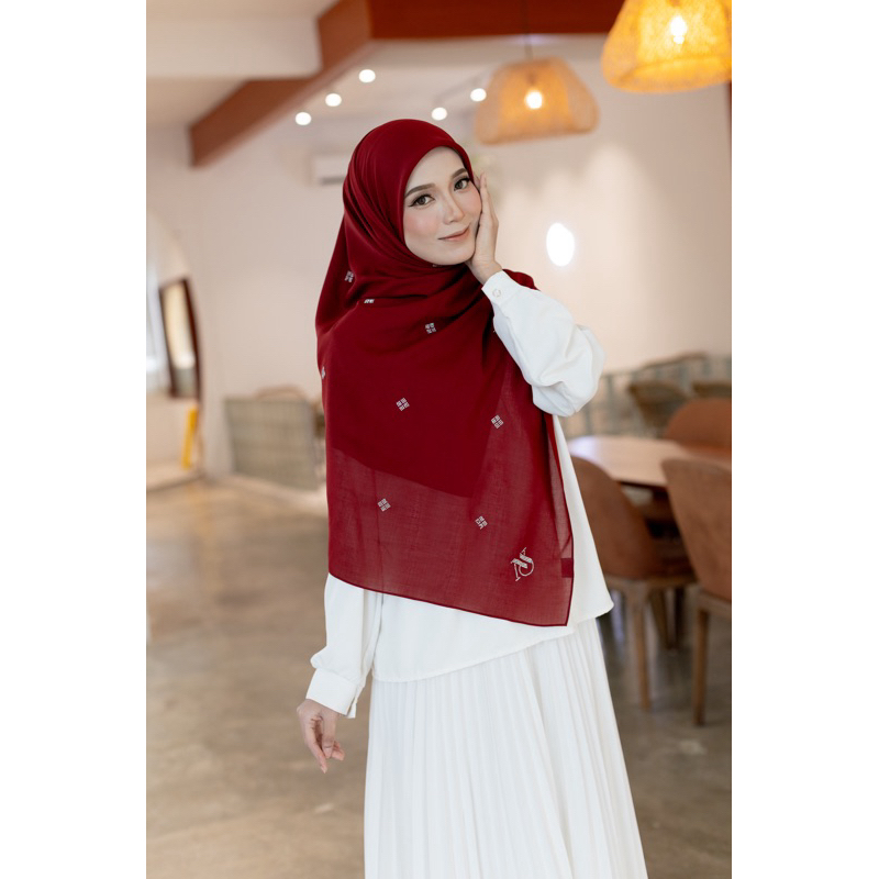 BIDANG 60/55 Tudung Bawal Cotton Plain DIAMOND Premium Exclusive by Nouha Scarves