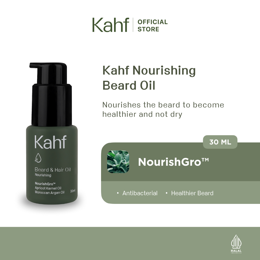 Kahf Nourishing Beard & Hair Oil (30 ml) - DHT Blocker Hair Loss Treatment - Hair Loss Solution - Minyak