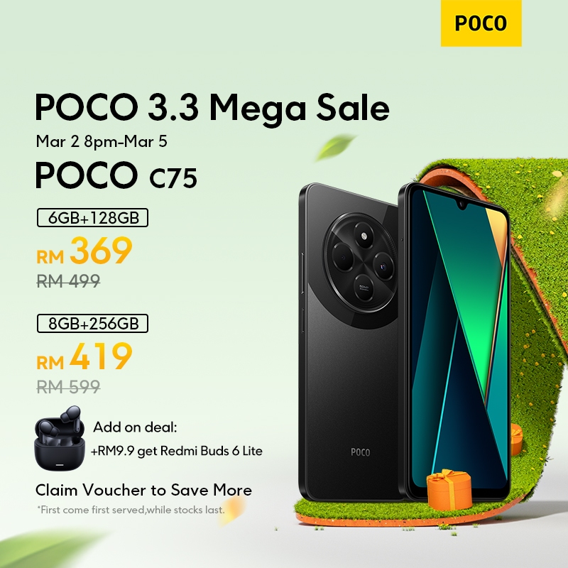 [NEW]POCO C75 8GB RAM+256GB ROM/6.88'' 120Hz display/5160 mAh battery/NFC supported/smartphone