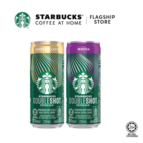 [Ready Stock] Starbucks - Doubleshot Espresso Latte and Mocha - Ready-to-Drink, 220ml per Can - Halal Certified