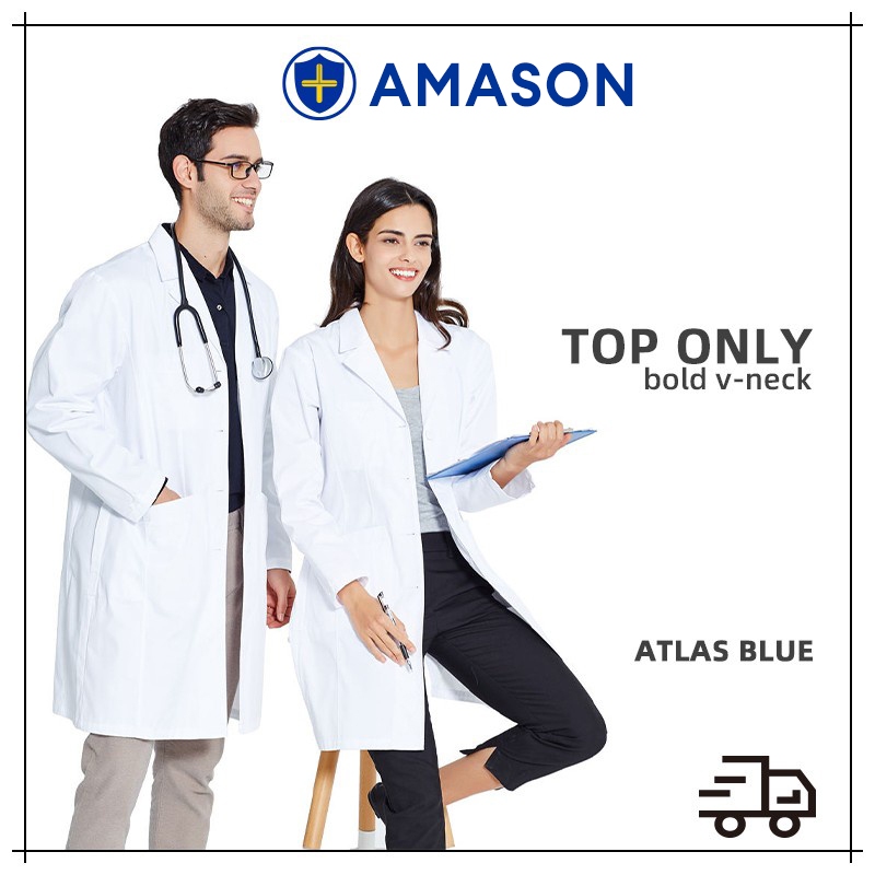 Lab Coat / White Coat-Long Sleeve/Doctor uniform/Doc coat S-XXXL button cuffs All Size