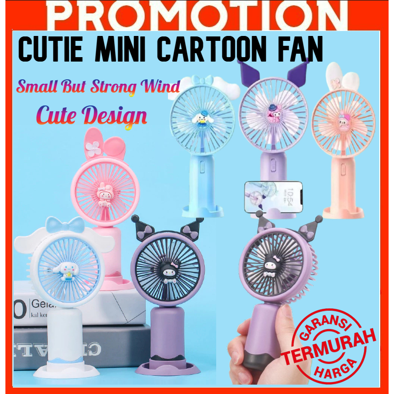 ~Ship From KL~ Cute Hand Fan Kipas Tangan Portable Hand Table Mini Clip Fan Cartoon Fan Kuromi Handfan Kipas sekolah