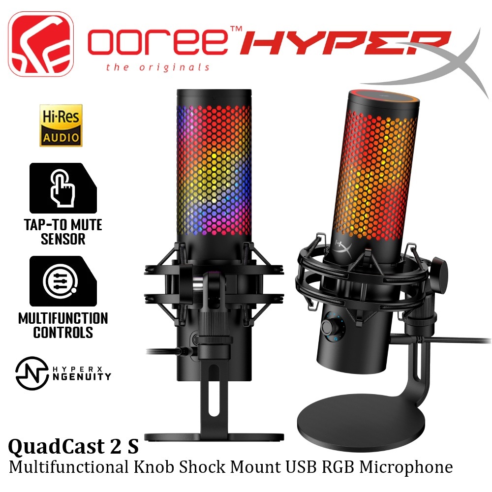 HYPER-X HYERPX QUADCAST 2 (872V1AA) / QUADCAST  2 S (9A273AA) WIRED USB CONDENSER GAMING MICROPHONE 