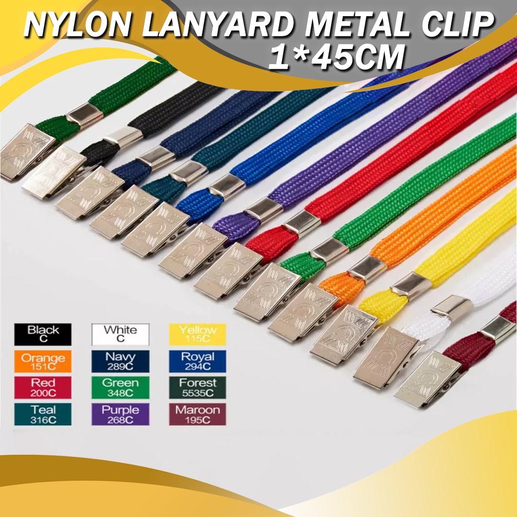 Nylon Lanyard 1cmx45cm Metal Clip Event Organizer Office Stationery Conference Tali Leher ID Card