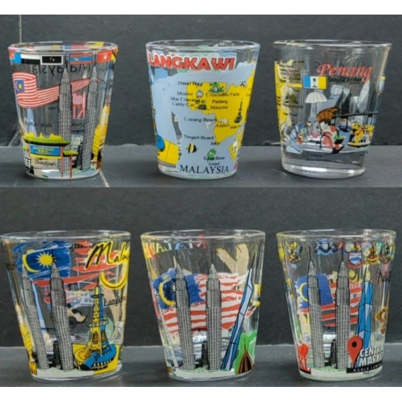 Penang Malaysia Langkawi shot glass Souvenir Gift Collectibles