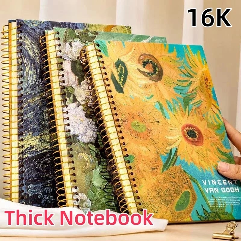 Thick B5 Notebook Van Gogh painting 16K Vintage Retro Coil Notebooks College Notepad School Supplies