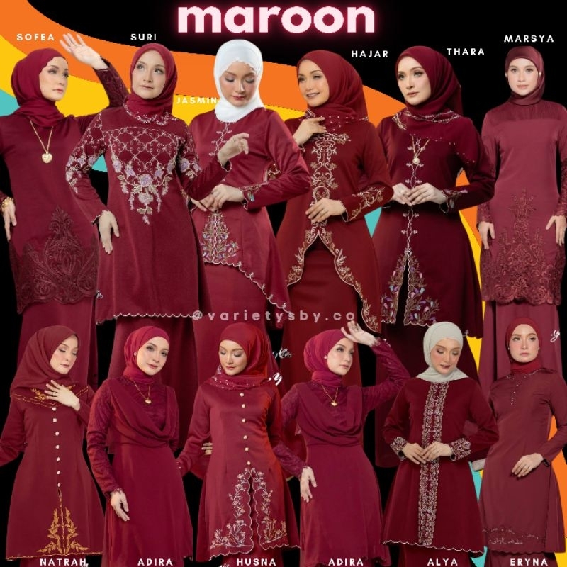? BAJU KURUNG BRIDESMAID SERIES MAROON THEME NEW DESIGN?
