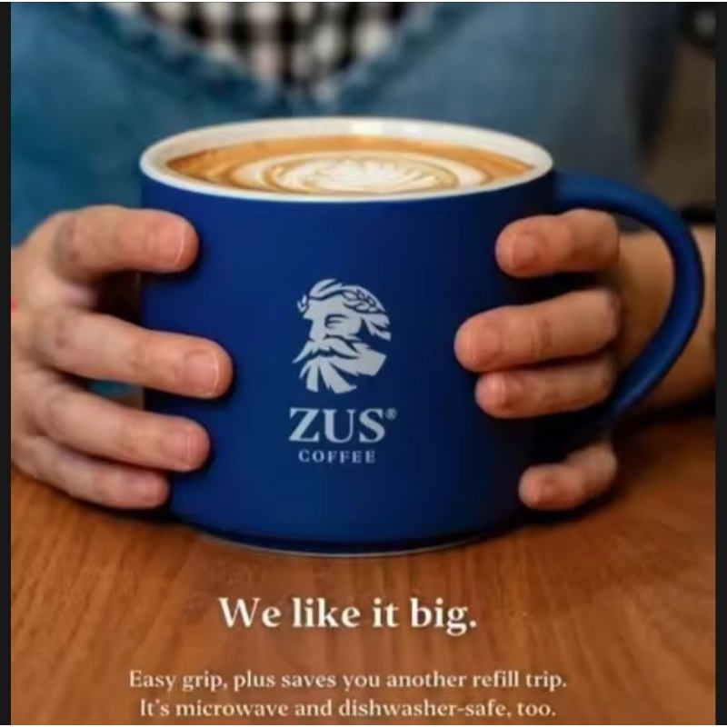 ZUS Coffee Ceramic Mug (470ml)(Blue/Black/White)
