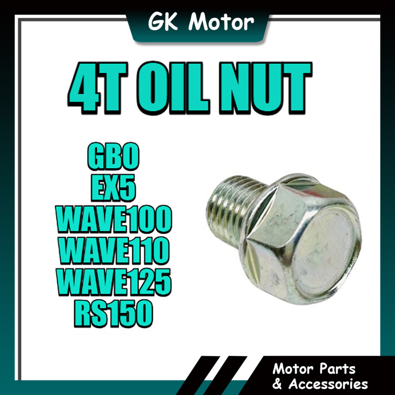 C70 GBO EX5 WAVE110 RS150 OIL NUT 4T NUT NUT BUANG MINYAK HITAM SKRU MINYAK HITAM EX5 WAVE RS150