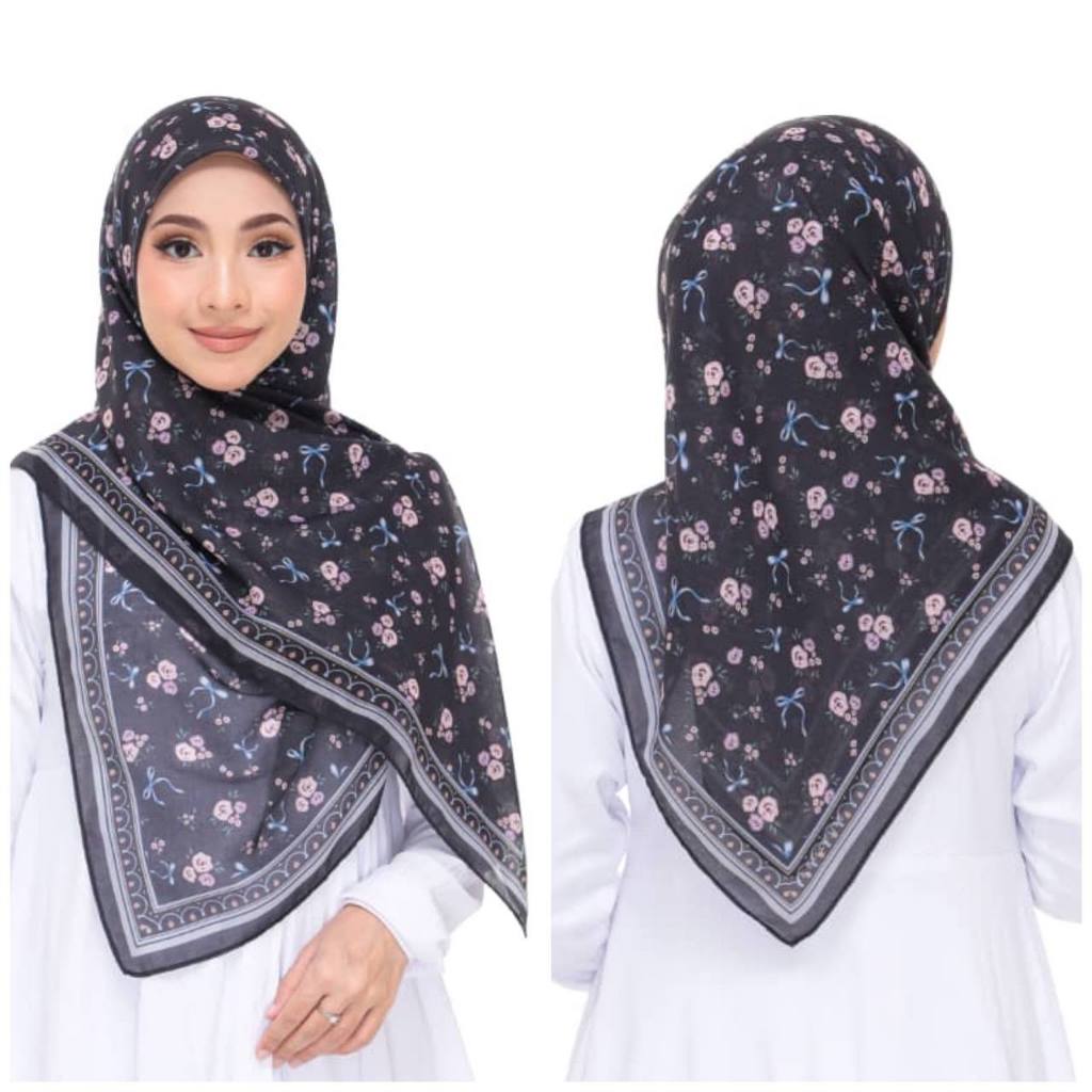 Tudung Bawal Cotton Premium Voile Printed BIDANG 45