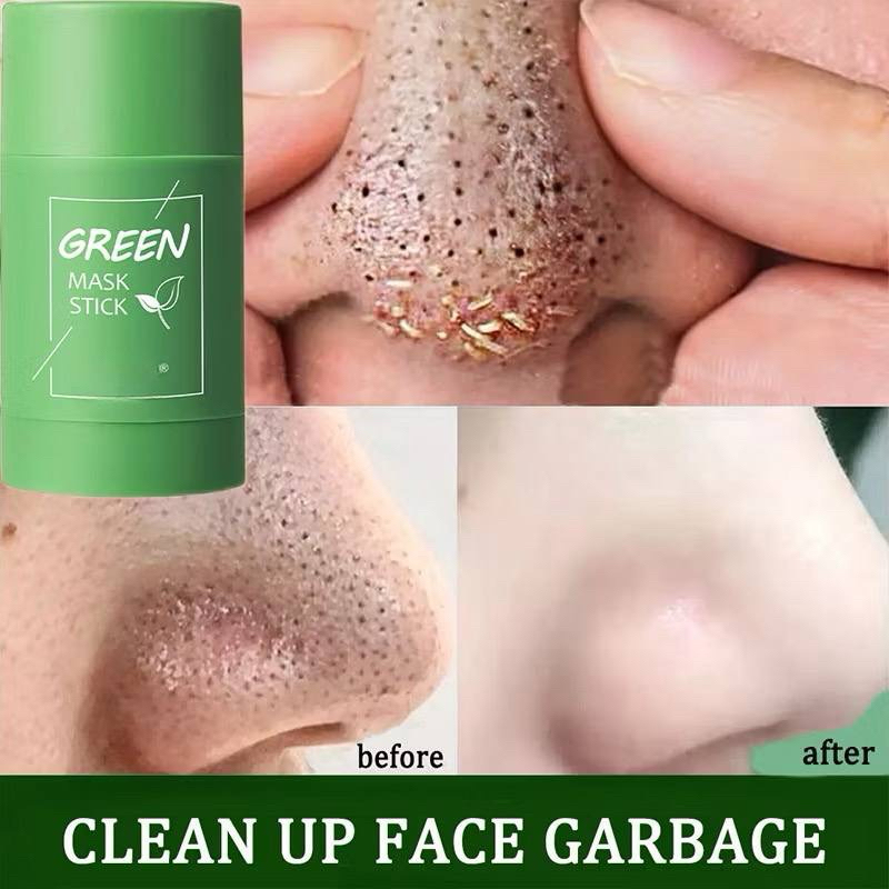 GREEN TEA MASK STICK hilangkan jeragat jerawat, kecilkan pori,haluskan kulit, pudarkan jeragat bersihkan minyak wajah