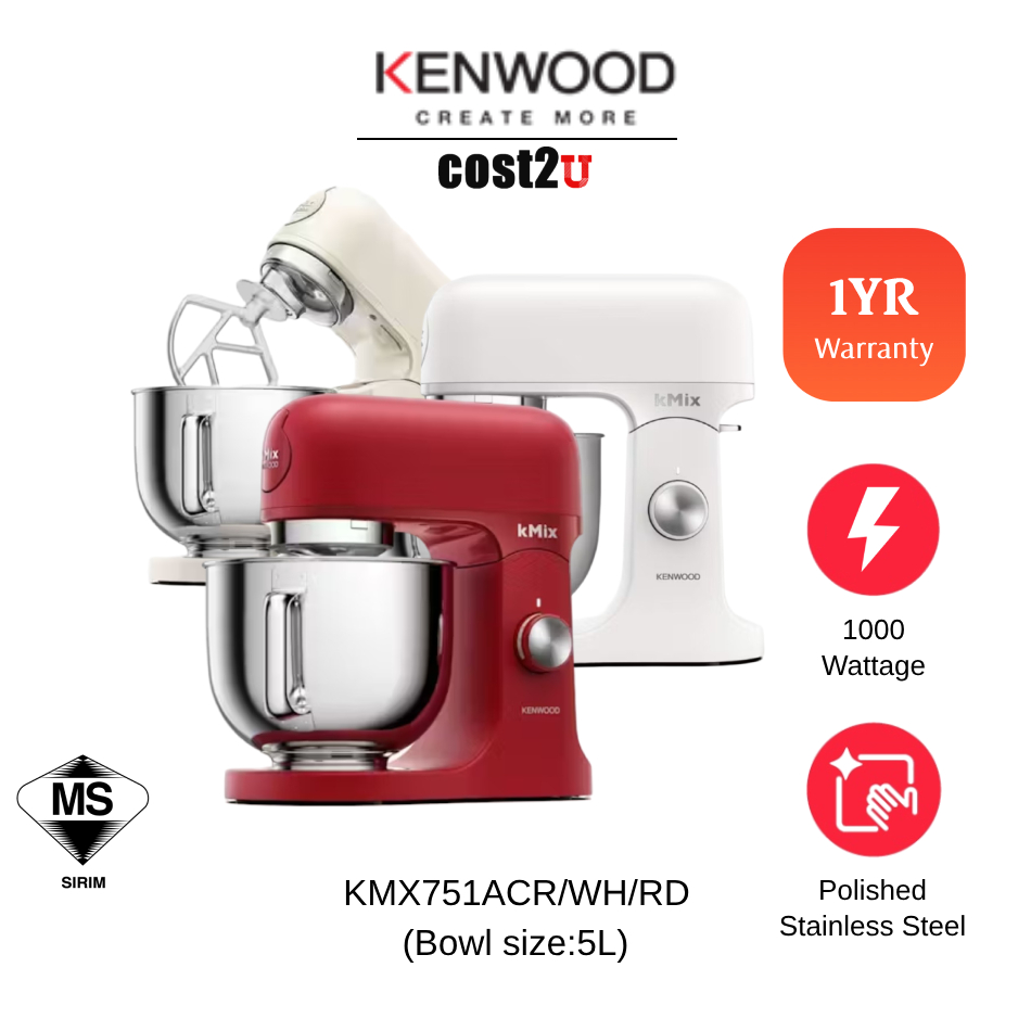 Kenwood 5/6.7L Stand Mixer Kitchen Machine | KVL4100S KMX751ACR KMX751AWH KMX751ARD Food Processor Blender Pengisar 搅拌机