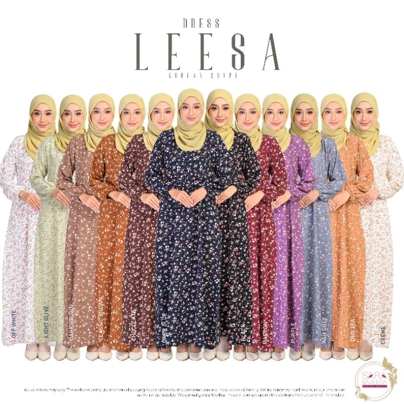 Sajeeda Jubah Dress Leesa Corak Baru Fashion Muslim Wanita Raya 2025