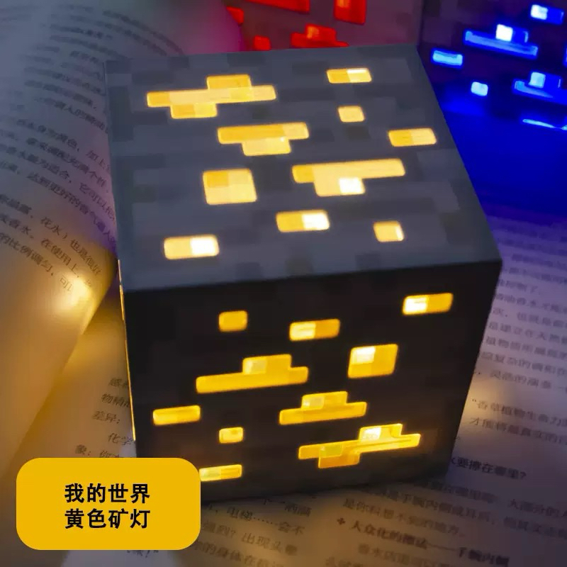 【Redy Stock 】Minecraft Lamp Torch Color Changing Water Bottle Ore Block Axolotl Pig Head Bee Fox Cre