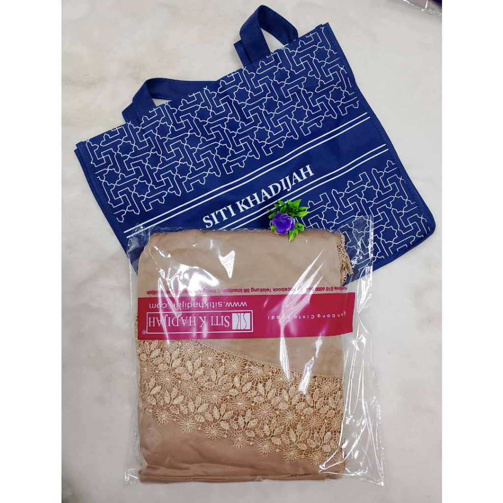 NEW ARRIVAL TELEKUNG SINGLE LACE SITI PREMEUM FEBRIC KHADIJAH WITH FREE BAG HADIAH