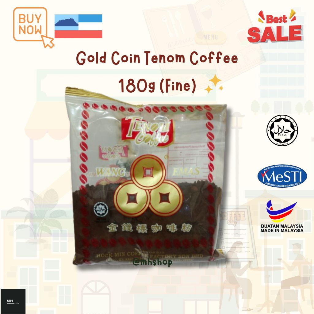 Gold Coin Coffee Powder / Kopi Tenom Cap Wang Emas / Serbuk Kopi Tenom / Coffee Powder / Fine Coffee Powder