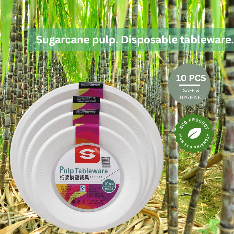 10pcs Sugarcane pulp Disposable paper plate/party paper plate/eco friendly products size/18-20-23-26cm