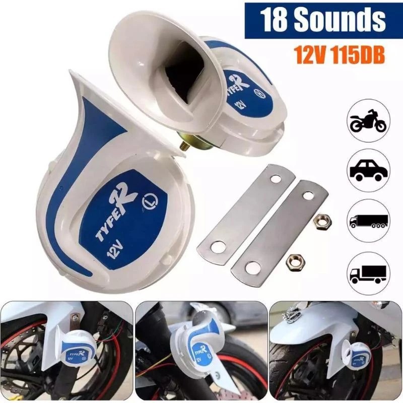 1PAIR MUSIC BM HORN (18 Tone) TYPE-R Car Digital Electric Magic Horn Sesuai untuk semua jenis Kereta