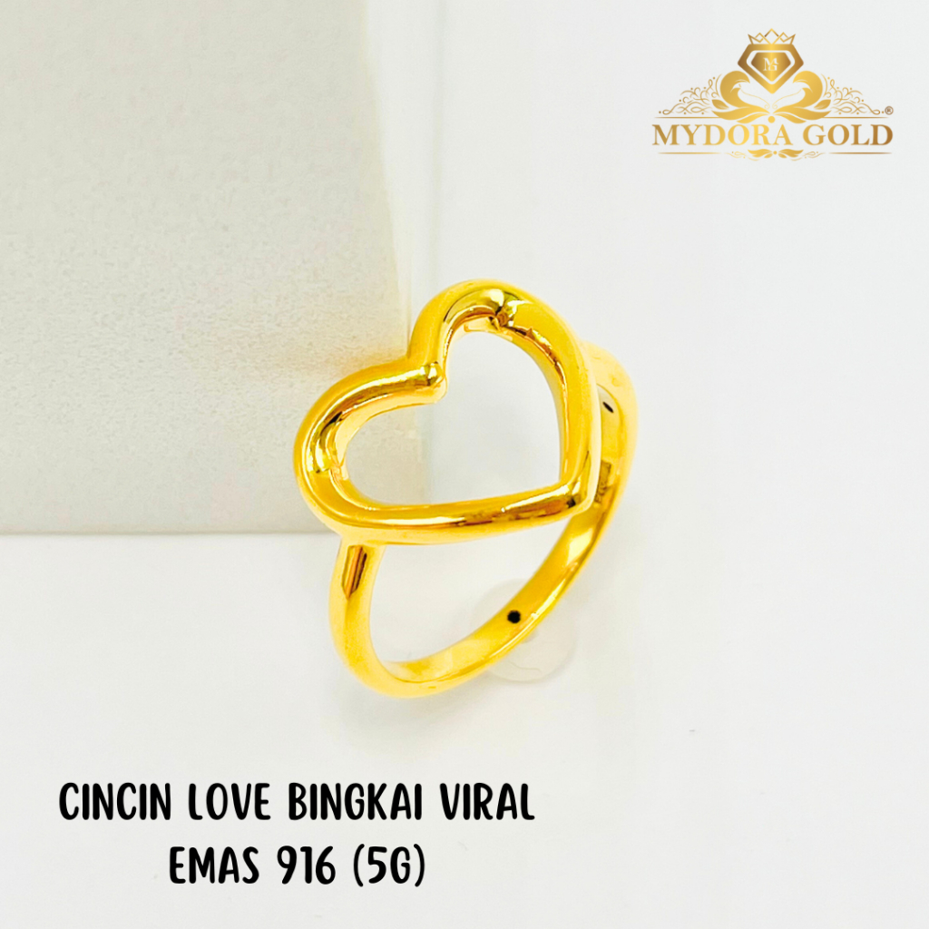MYDORA Cincin Love Bingkai Viral (5G) l EMAS 916/22K