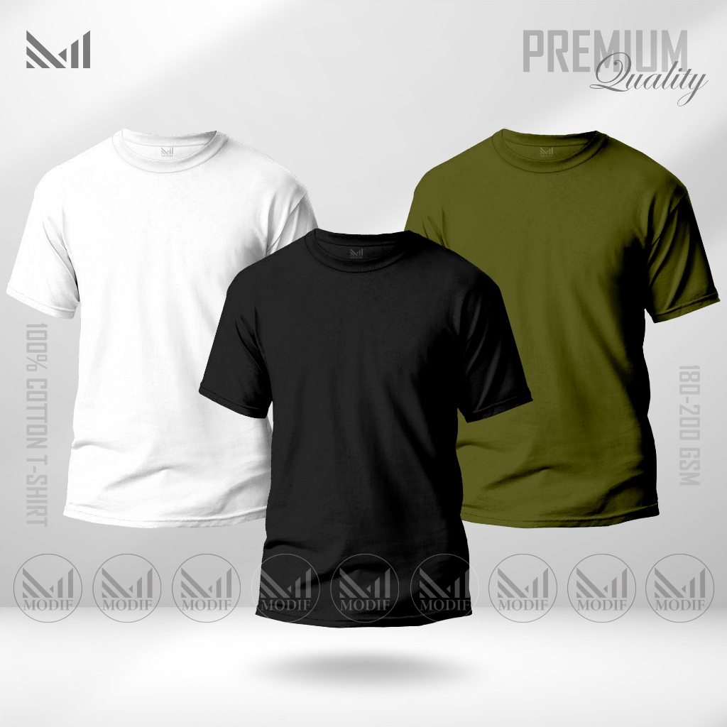 Plain t shirt men & women 100% premium cotton unisex round neck baju t shirt lelaki prempuan