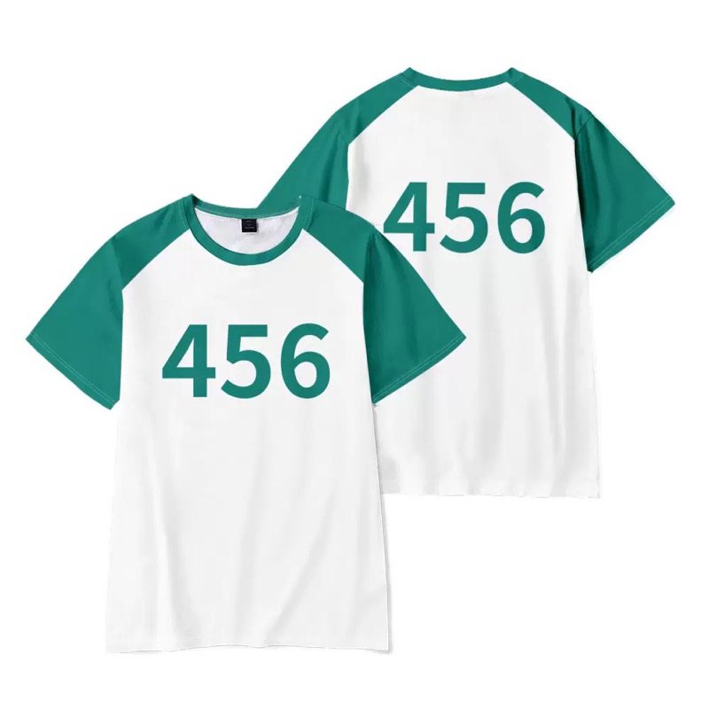 【Ready Stock  】Squid Game T-shirt 456 333 388 246 120 007 149 390 222 Figure Cosplay CostumeTop Unis