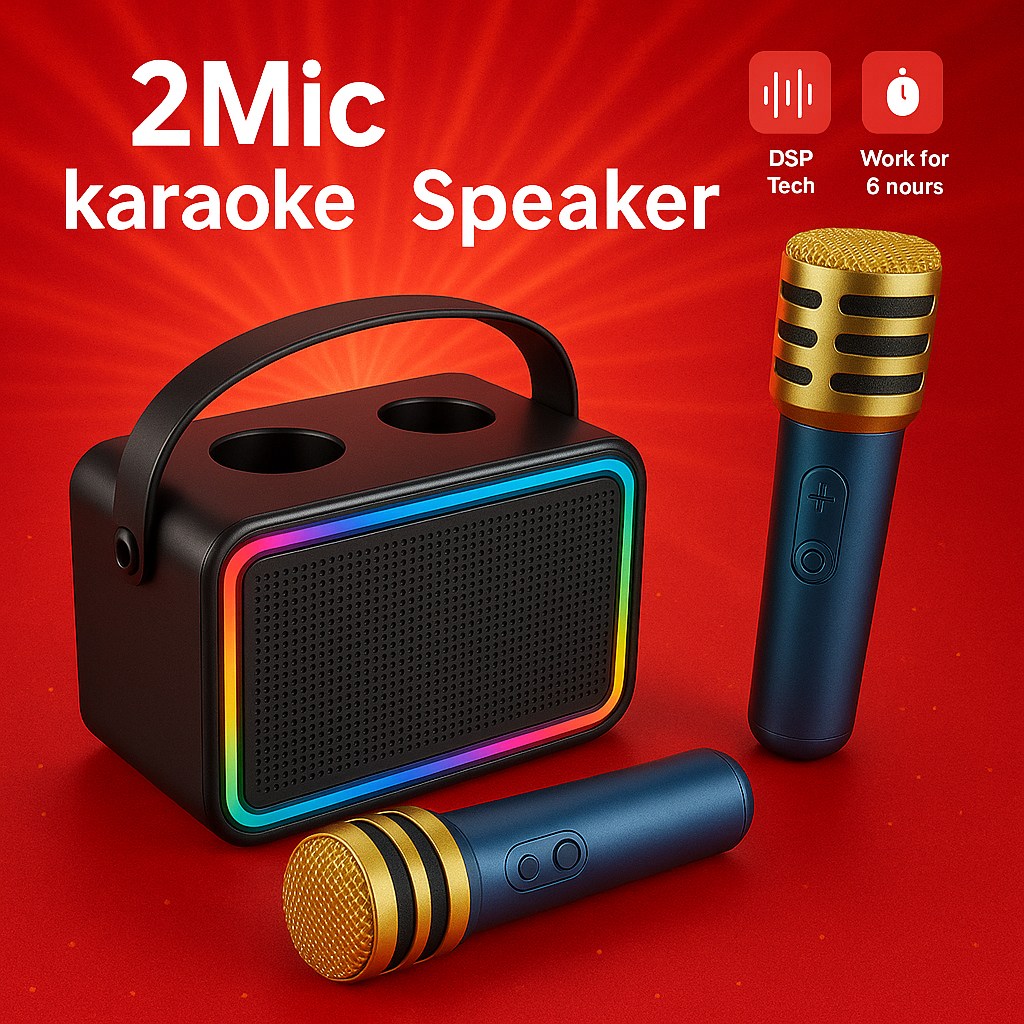 NEW 2025 Wireless Karaoke Mini Portable Speaker Bluetooth Mic Home Party Outdoor Camping Entertainment Karaoke Speaker
