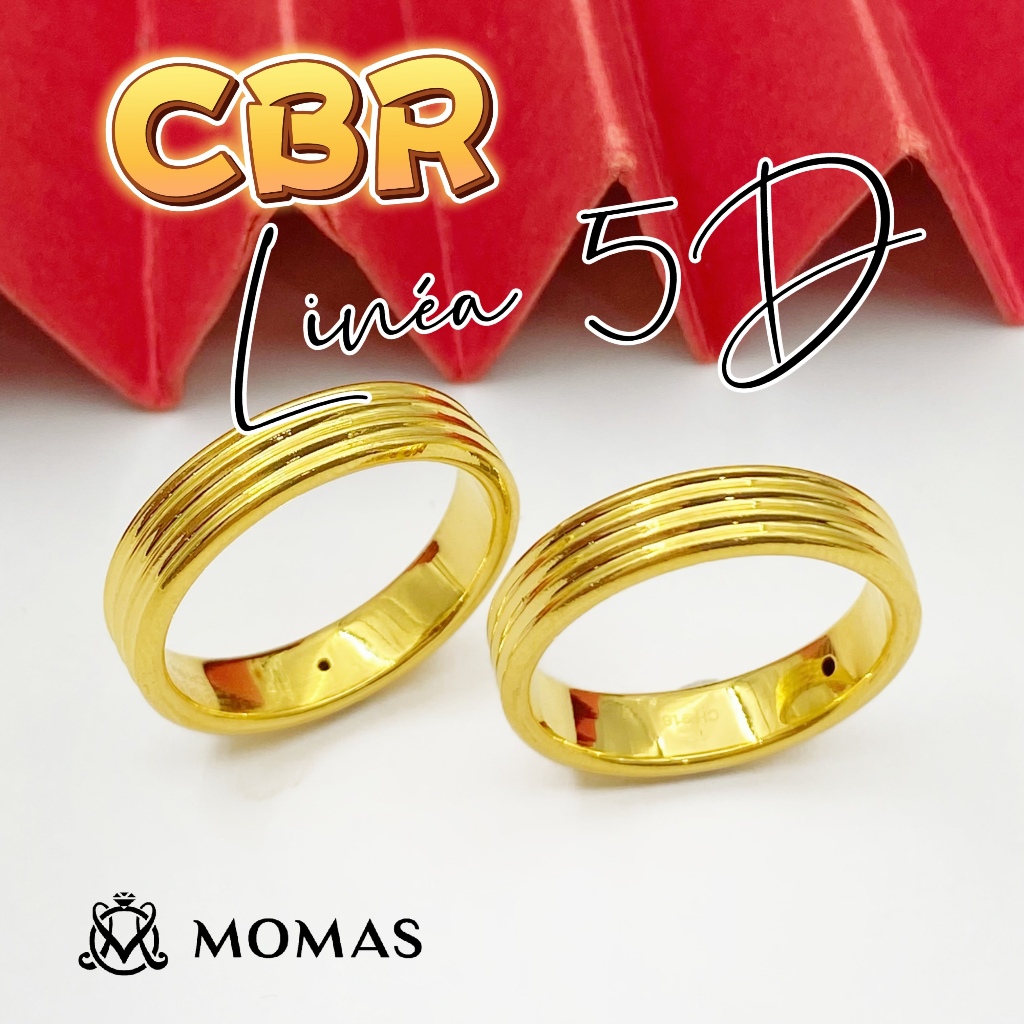 CBR LICIN 5D Emas 916 Original Cincin Emas 916 Bajet Cincin Fesyen Emas 916 Tulen Cincin Fesyen Emas 916