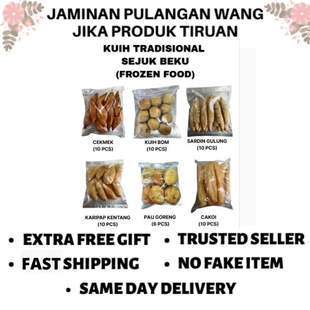 [HOMEMADE FOOD] - KUIH TRADISIONAL SEJUK BEKU (FROZEN FOOD) /PAU GORENG/SARDIN GULUNG/KUIH BOM/CAKOI/KARIPAP/CEKMEK