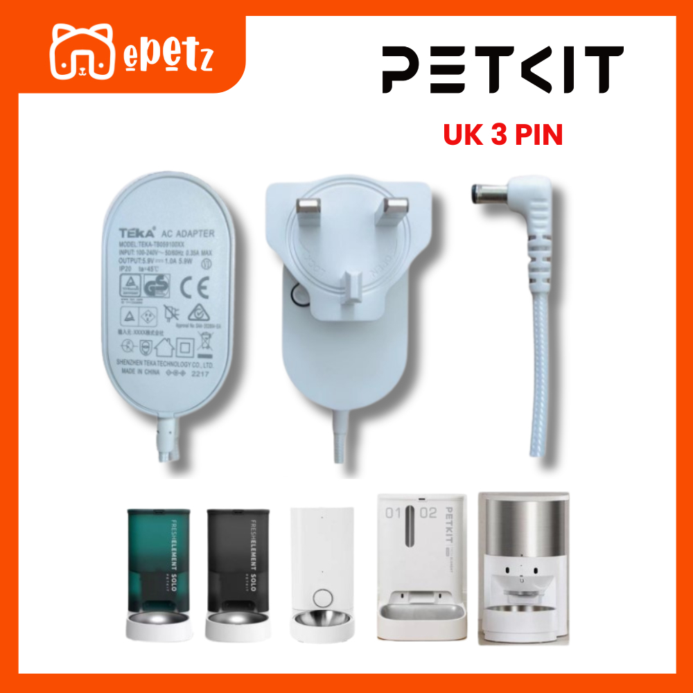 【✅ STOCK】PETKIT Solo Element Gemini Feeder Original 3-Pin Adapter | Adaptor Asal Bekas Makanan Kucing PETKIT