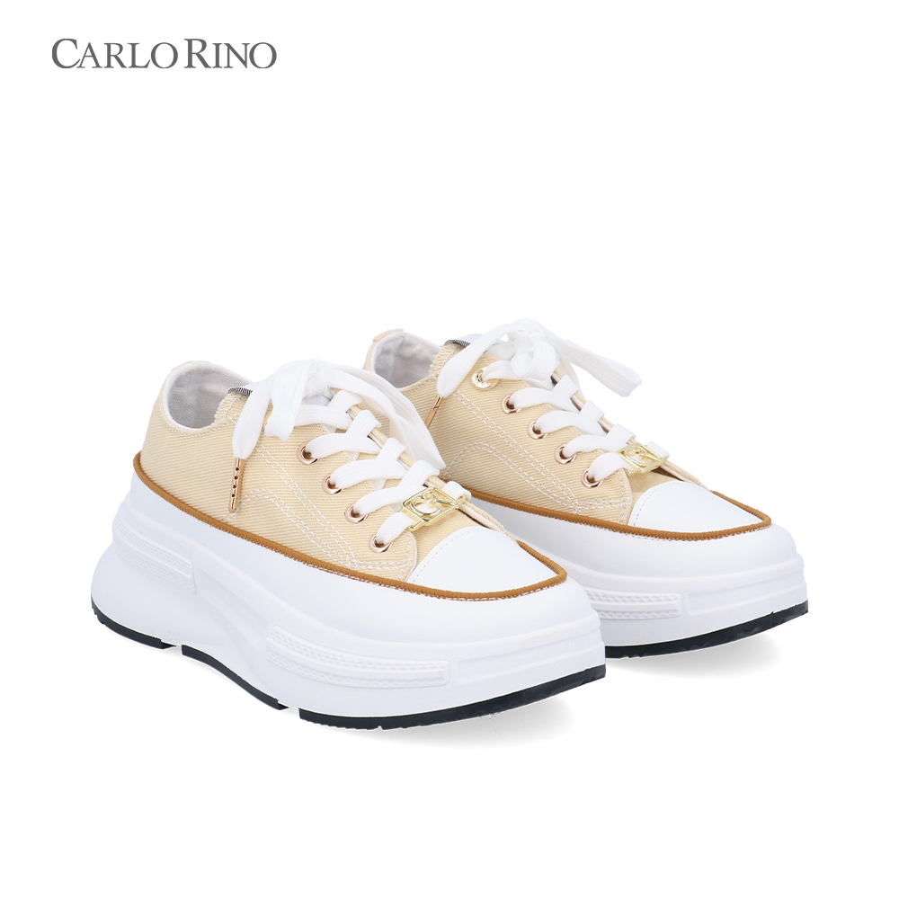 Carlo Rino Denim Sneakers Yellow, Kasut Sneaker Wanita - Everyday Footwear