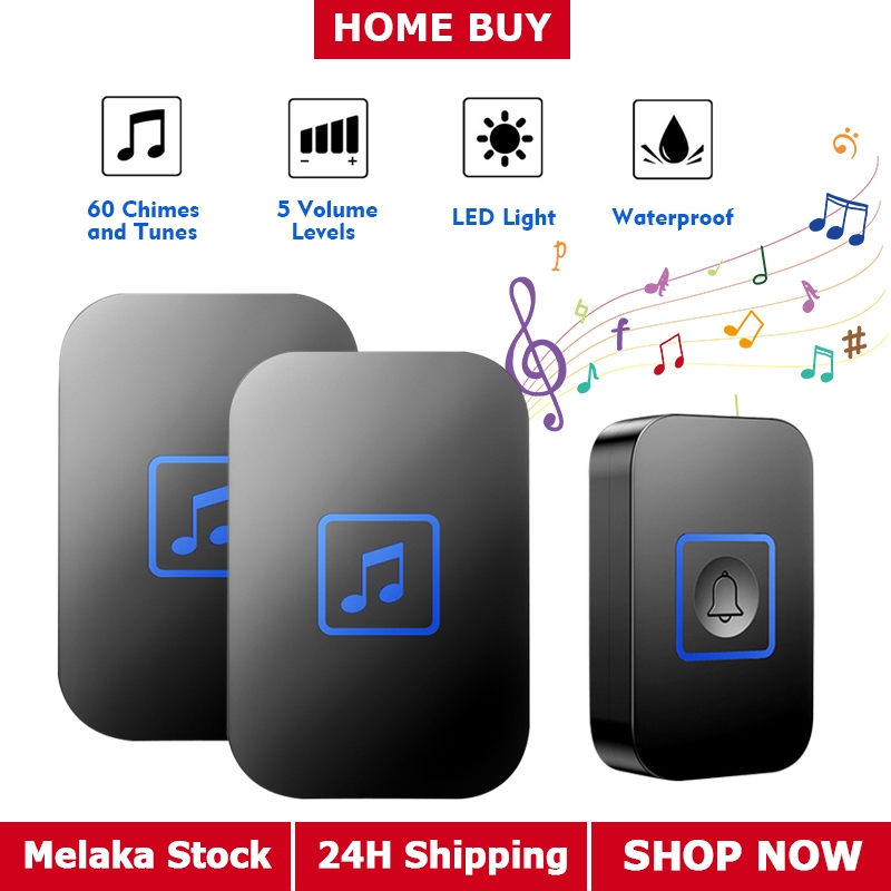 Malaysia 3Pin Plug Wireless Doorbell Waterproof Loceng Pintu 300M Smart Door Bell Home Welcome Wireless Remote Control