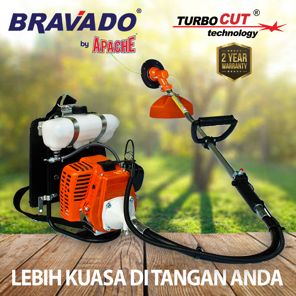 BRAVADO/APACHE/AVITA TurboCUT BG328 Backpack Brush Cutter Mesin Potong Rumput Kebun 32.8cc Lasak 2 Year Warranty