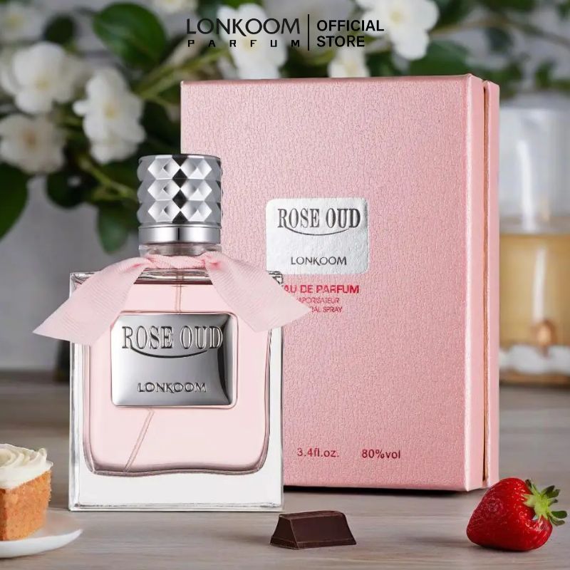 LONKOOM Minyak Wangi Perfume ROSE/BLACK OUD tahan lama Wanita/lelaki (100ml)