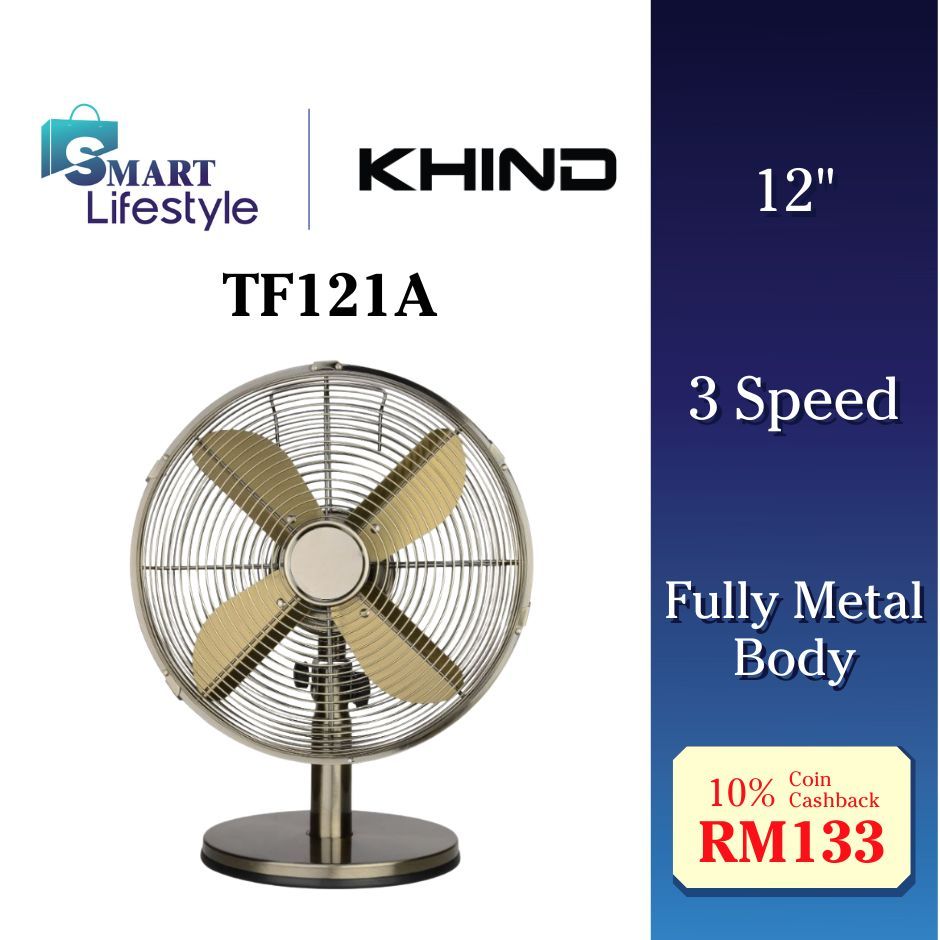 Khind 12" 3 Speed Table Fan TF121A / Faraday Antique Table Fan 12” With Sirim FTF-120K FTF120K