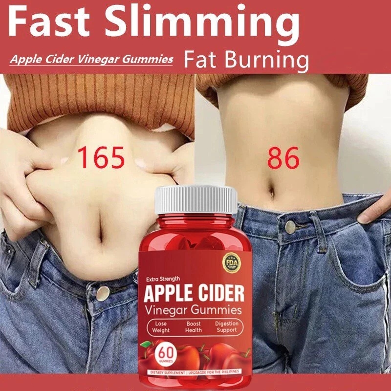 Apple Cider Vinegar Gummies Natural Cleansing Supplements Fat Buster Detox For Weight Loss Healthy Slimming 60pcs