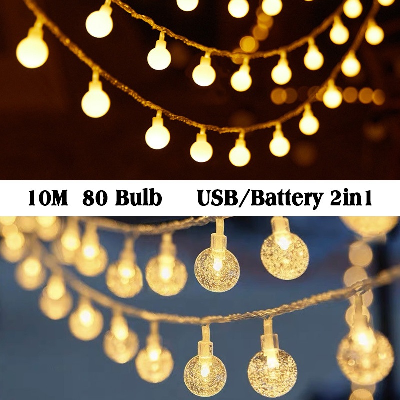 Shops in 24h Camping Lampu LED Light String Strip Tent Waterproof Camping Light USB/Battery 2in1