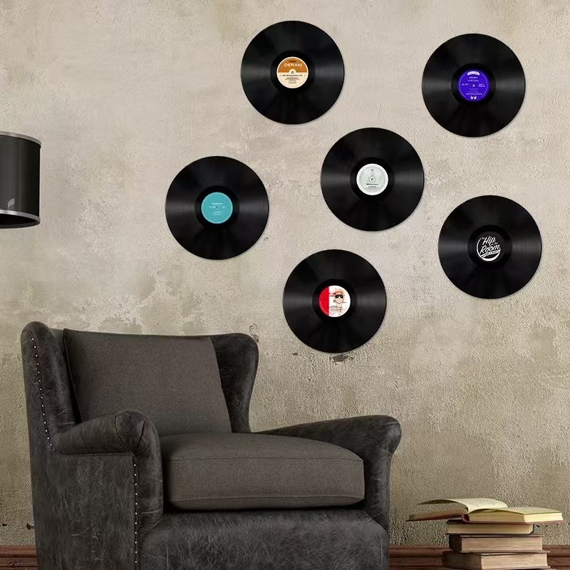 (GENUINE) 1pcs Random Warna Piring Hitam Hiasan Seni Art Decoration Vinyl LP 12 Inch Record Decor