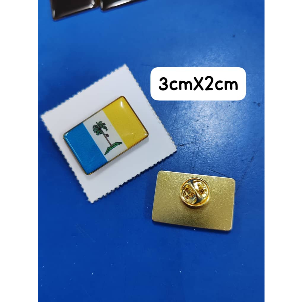 MALAYSIA FLAG PENANG COLLAR PIN 3 cm X 2 cm PENANG GOLD  READY STOCK  MALAYSIA FLAG